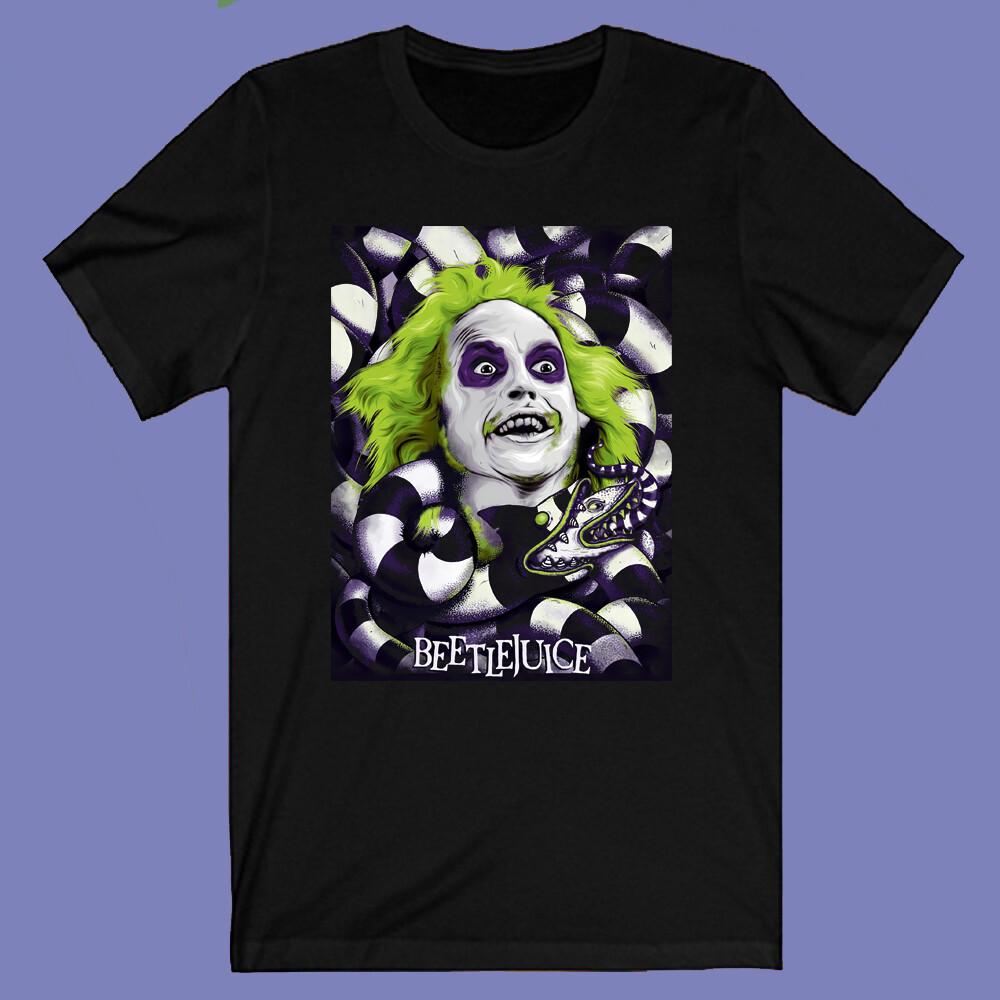 Beetlejuice Classic Horror Movie Men s Black T-shirt S-4XL Unisex T-Shirt S