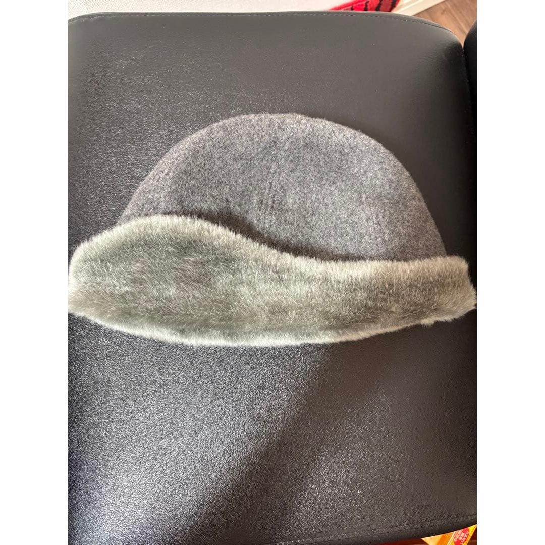 Used CA4LA wool blend fur hat gray