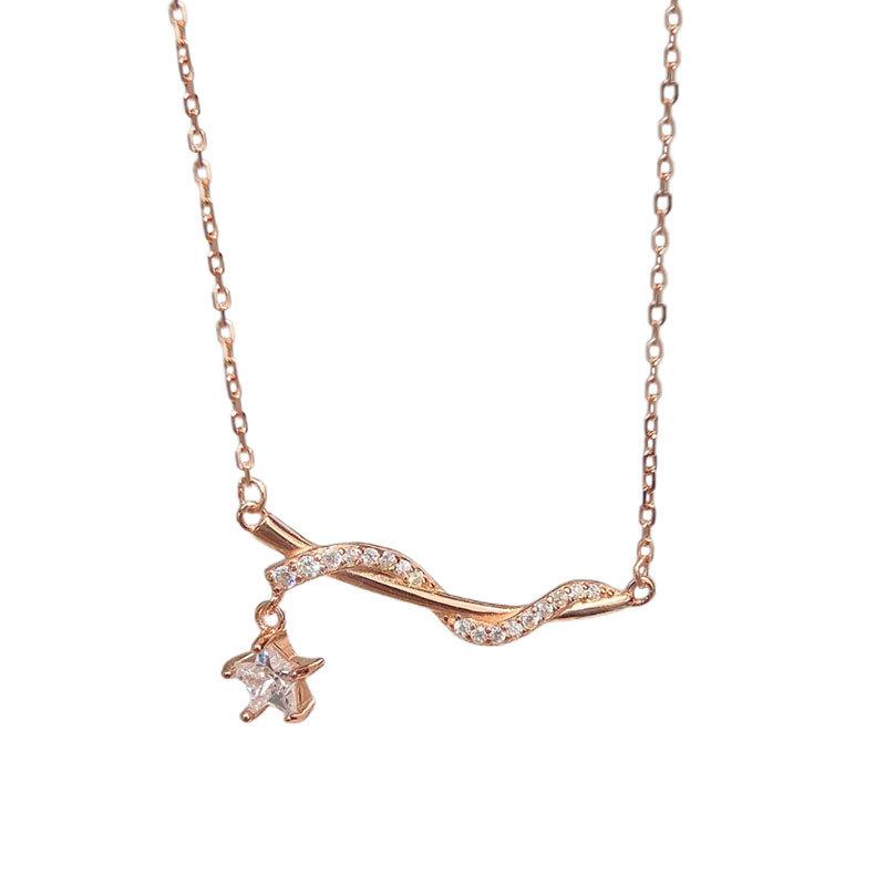 Wrapped Star Necklace Five-pointed Star Pendant Clavicle Chain Fairy Sweet Necklace Women's New Style