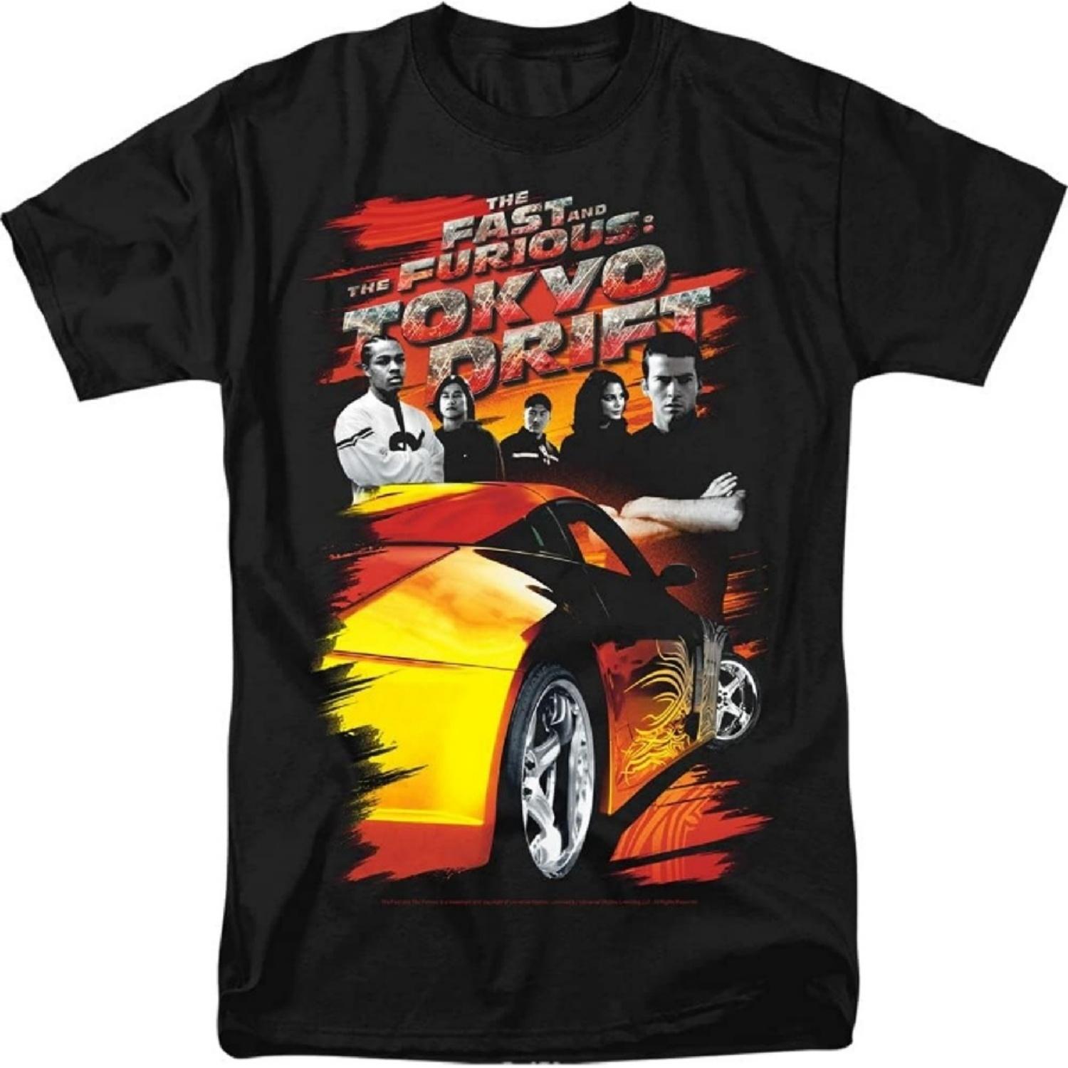 Fast & Furious Tokyo Drift Drifting Crew Unisex Adult T Shirt S чёрный