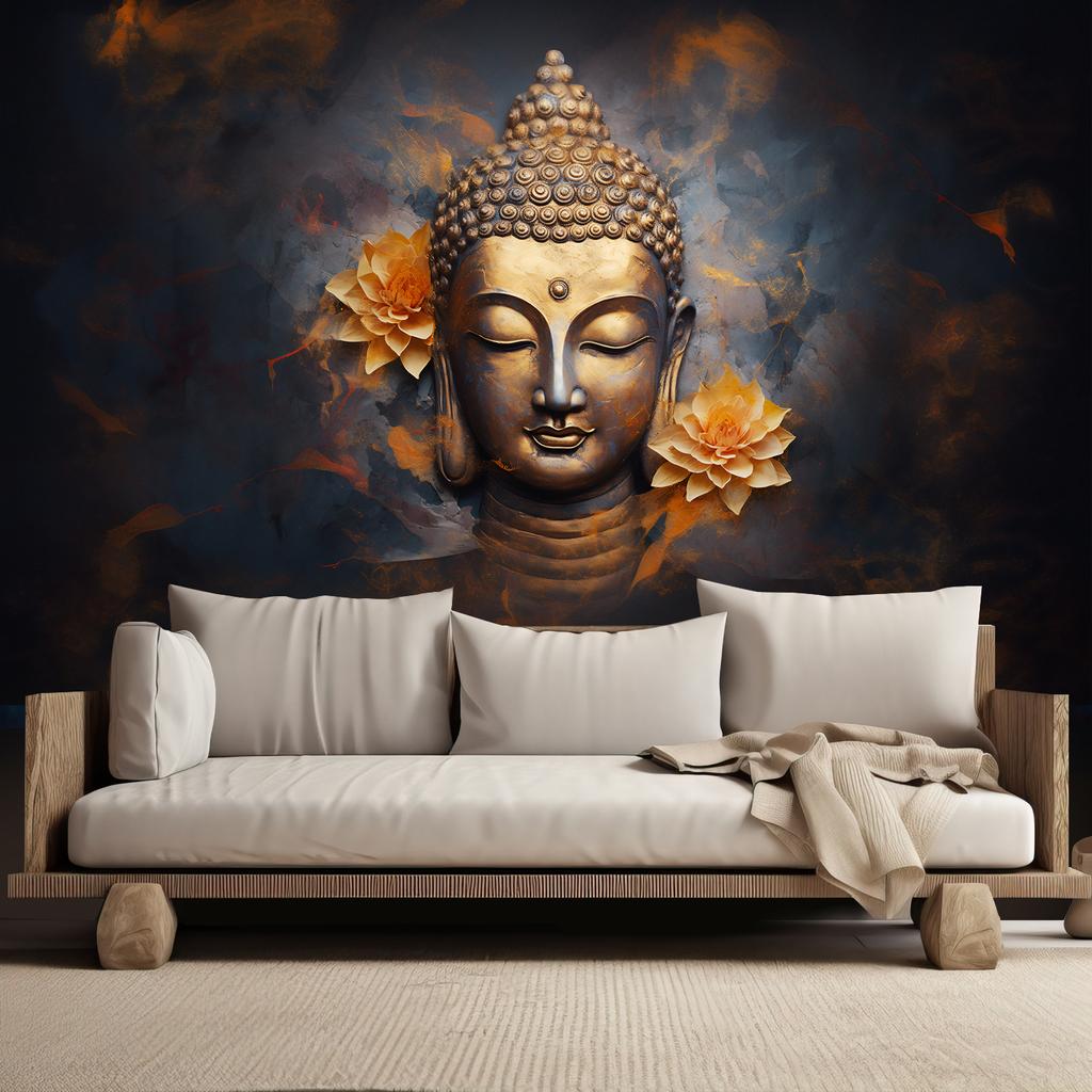 Wallpaper Golden Buddha Abstract
