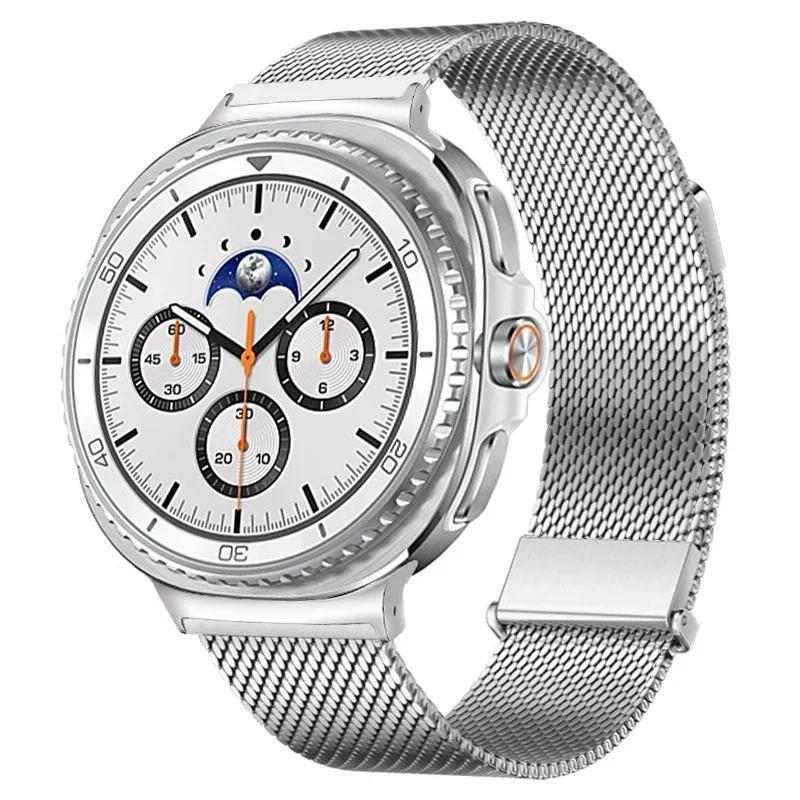 

Magnetic Milanese Strap for Samsung Galaxy Watch 8/8Classic Metal Stainless Steel Band for Galaxy Watch Ultra 2025 47mm Bracelet Galaxy Ultra 47mm серебряный