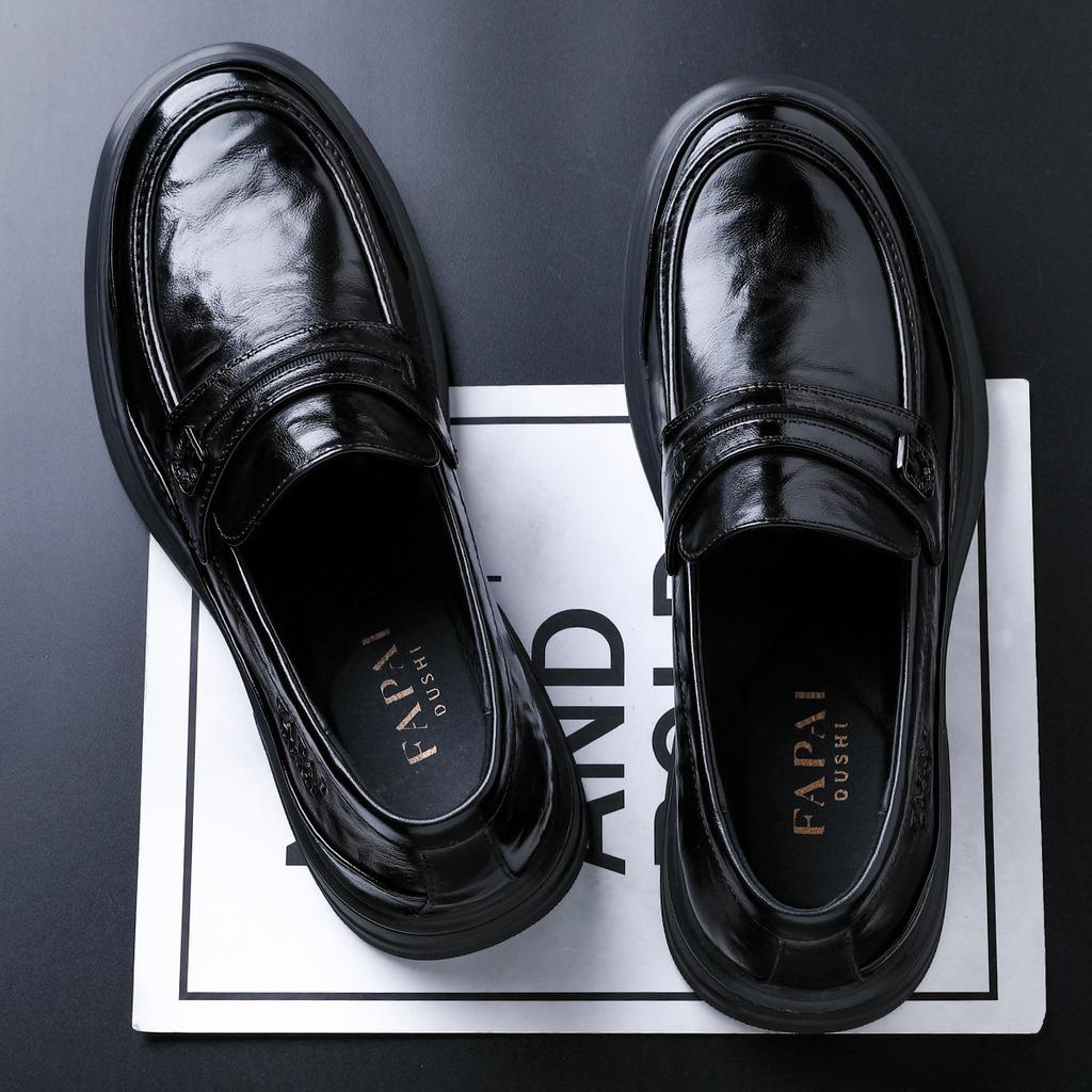 Men's Business Casual Leather Shoes, One-pedal Loafers, First-layer Cowhide Fashion Wedding Foot Shoes Are Trendy and Versatile
