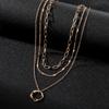 Accessories Exaggerated Circle Necklace Hip Hop Personality Versatile Alloy Pendant Necklace Female