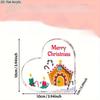 Gingerbread House Christmas Tabletop Ornamen Sign, with Candle - Snowy Design, with "Merry Christmas" Message, Holiday Gift for Family & Friends,