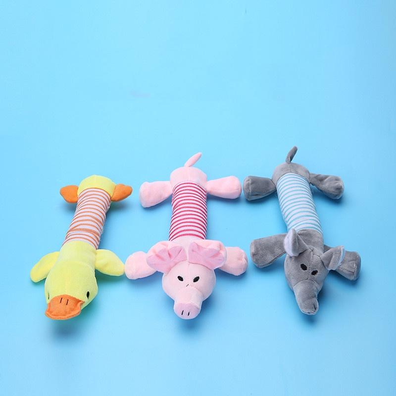 Wholesale Plush Dog Toy Pig With Sound Four-legged Striped Duck Elephant Pet Toy