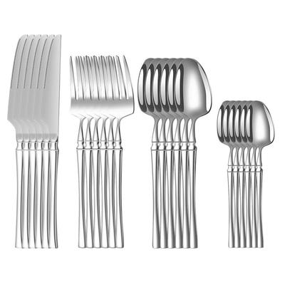 2025 Modern Stainless Steel Cutlery Set: 24/30-Piece Knife, Fork, and Spoon Collection for Hotels and Western Restaurants.