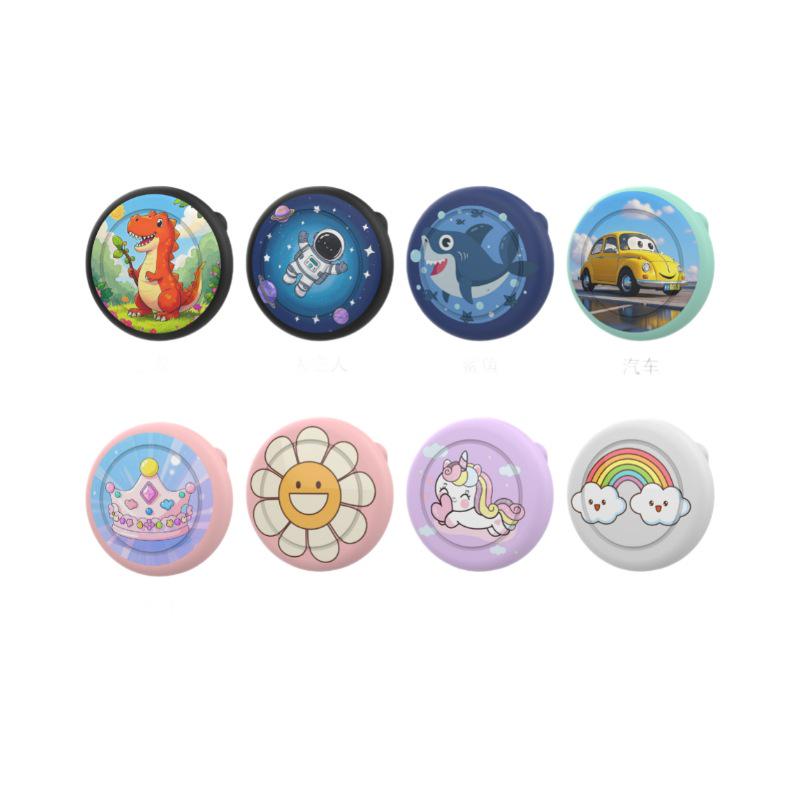 Apple AirTag Silicone Protective Case for Elderly & Children - Anti-Lost Snap Pin Tracker Cover