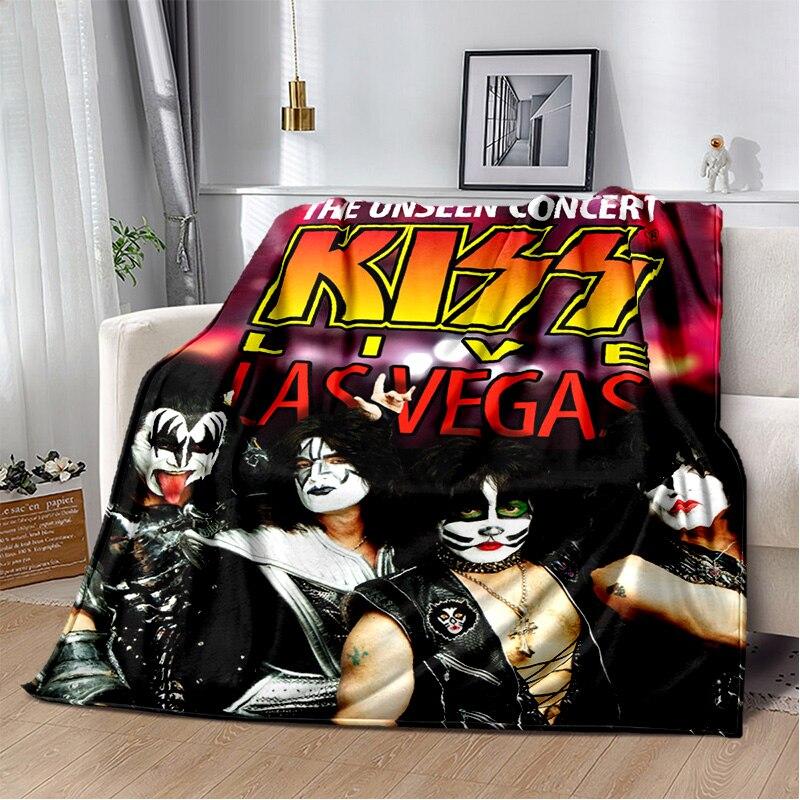 Rockband Kiss Band Decke Mode Flanell Flauschige Fleece Überwurfdecke Kinder und Erwachsene Geschenk Sofa Reise Camping