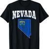US Citizen Proud America State Flag Land Map Nevada T-Shirt