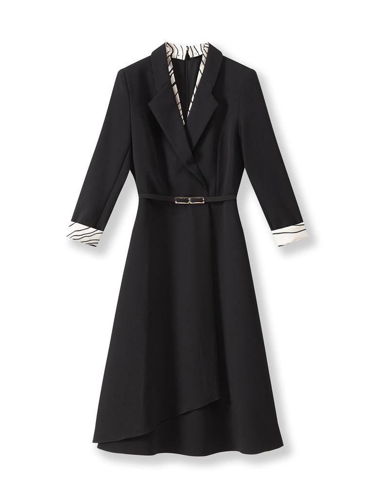 Intellectual Commuting Smart Formal Dress with Detachable Collar - Early Autumn Collection