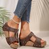 2025 New Foreign Trade Summer Women's Thick-soled Wedge Slippers Large Size Fish Mouth Wedge Slippers Women's Shoes