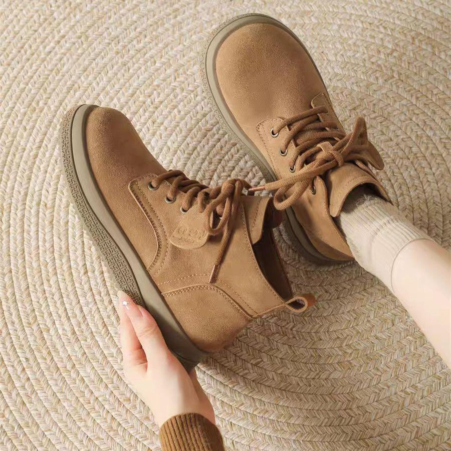 Retro Martin shoes autumn new women's lace-up matte platform casual short boots