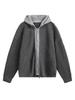 Unisex Two-in-One Patchwork Knit Hoodie Jacket - Autumn/Winter Loose Fit Sweater