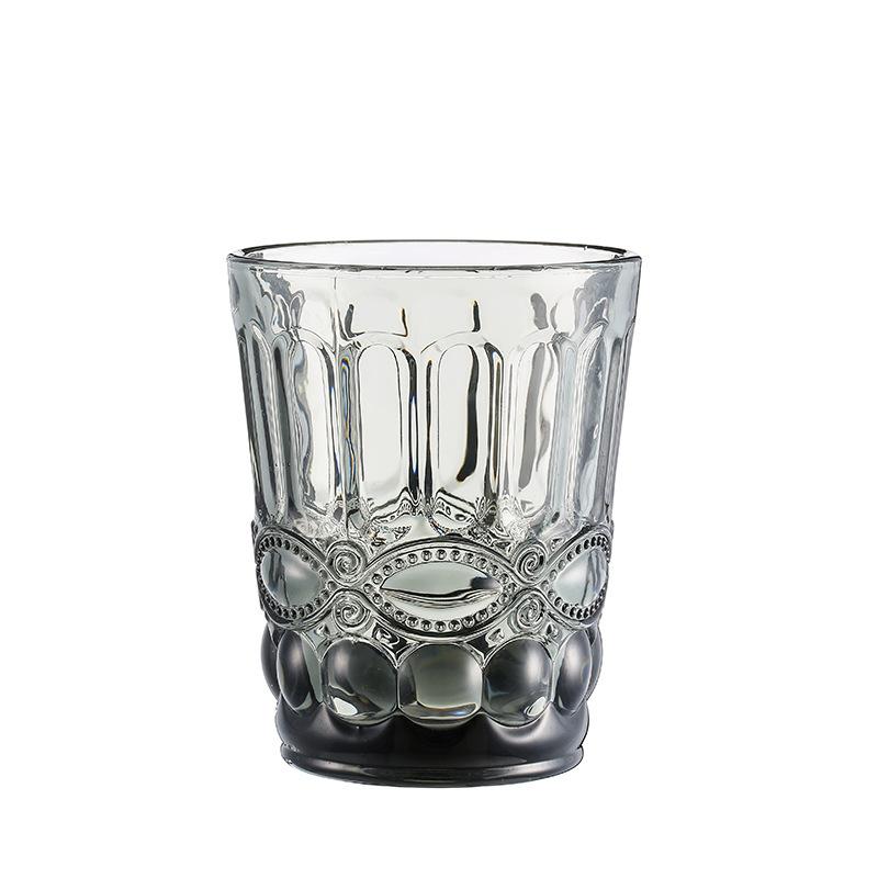 1 Stück 240ml 8oz Vintage Geprägtes Farbiges Seiten Glas Whiskey Wasser Glasbecher Schweres Dickes Glaswaren Becher