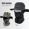 2Pcs/Set Wide-brimmed Hat Balaclava Mixed Set Men Sunscreen Boonie Cap Outdoors Hiking Camping Sun Hat Fisherman Hat