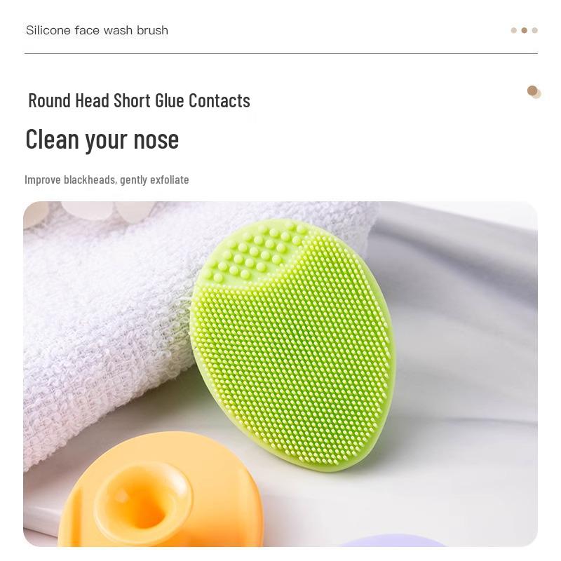 Soft Silicone Facial Cleansing Brush with Massage Tip for Nose and Pores - Makeup Remover and Baby Shampoo Brush