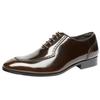 Herren Lederschuhe Britische glänzende Lackleder Businessschuhe Retro geschnitzt eckige Spitze Oxford Schuhe Bankett Hochzeitsschuhe