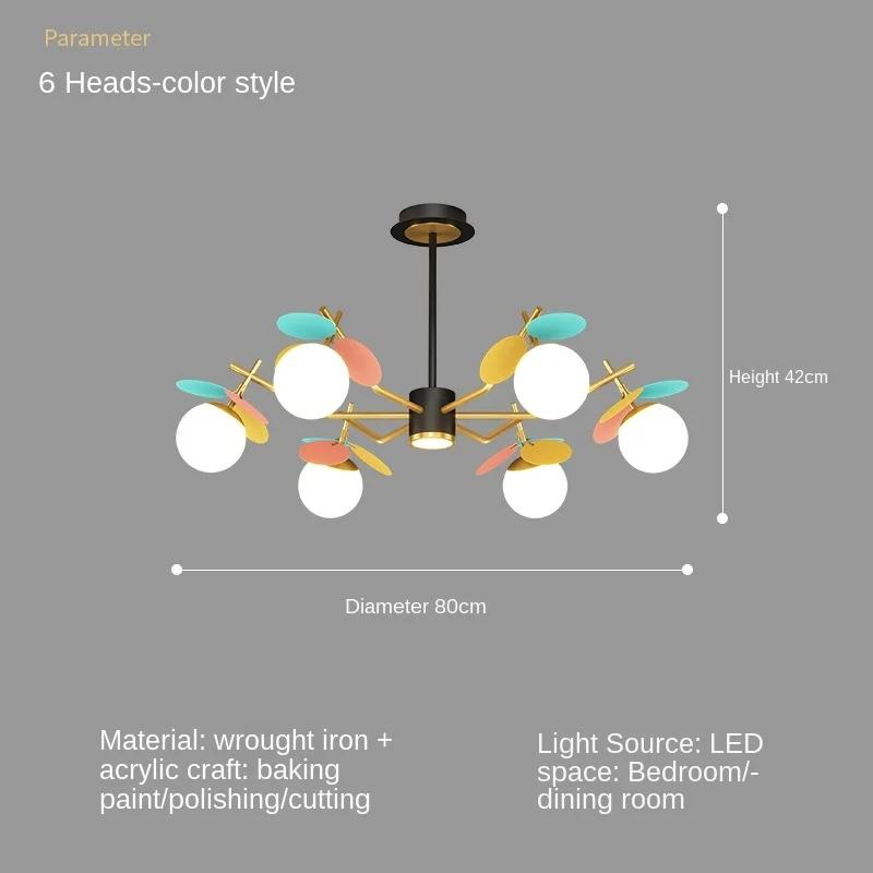 Nordic Modern LED Chandelier for Bedroom Living Room Hall Black Golden Glass Ball Ceiling light Lamp Indoor Lighting Fixture