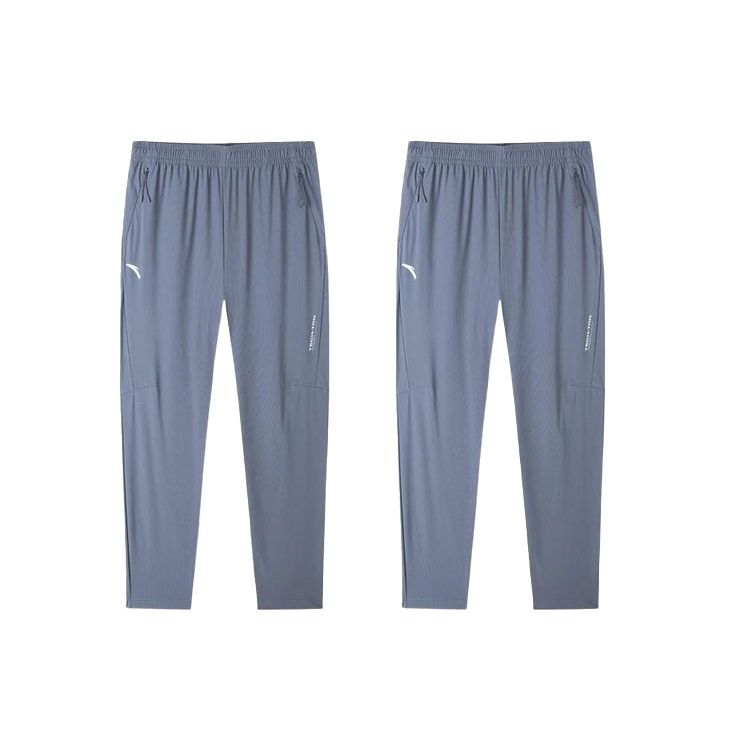 Anta Solid Color Breathable Sports Pants Men bottoms Navy-Blue Gray 952227755-2