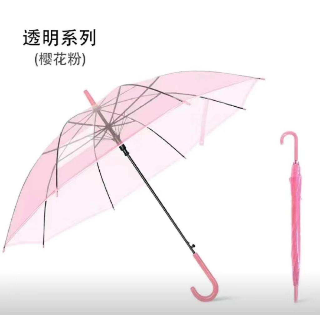 Long Handle Transparent Umbrella with Curved Handle Clear Dome Canopy Sturdy Frame Wind Resistant Design for Rain Protection
