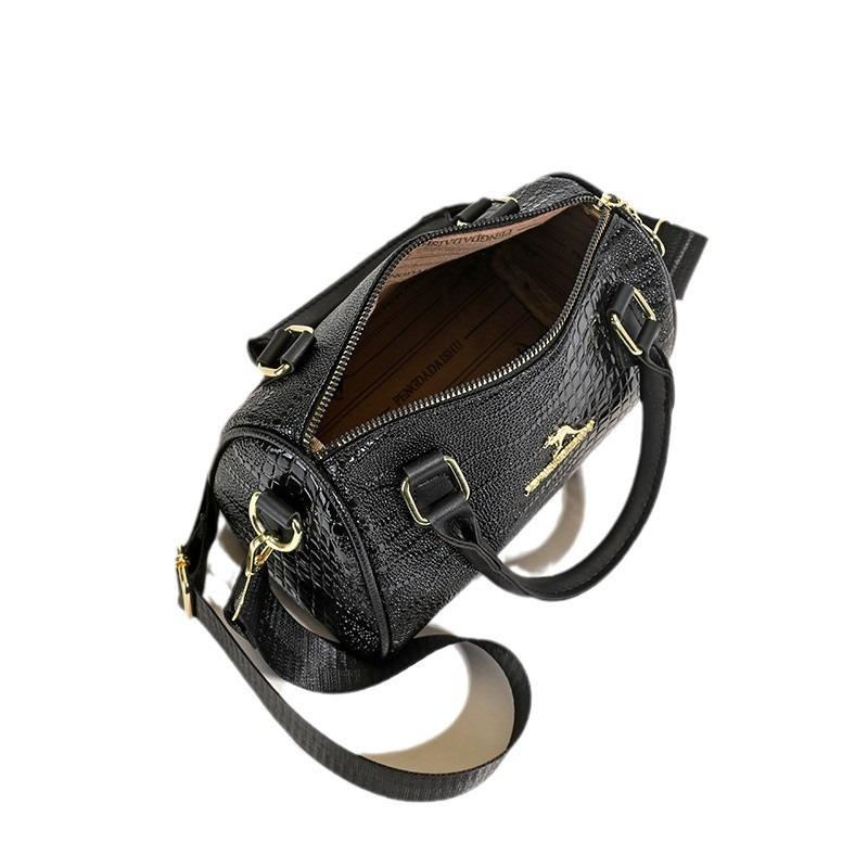 New Fashion Pillow Bag Light Luxury Texture Crocodile Pattern Cylinder Bag Women's Handbag Multi-functional Shoulder Oblique Span Bag