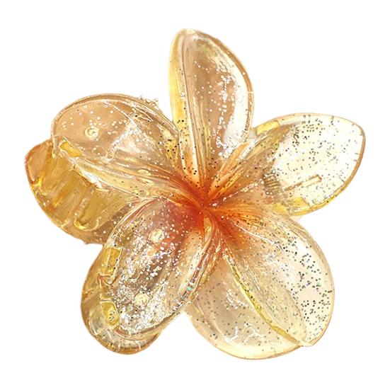Women Flower Shape Hair Claw Transparent Hair Clip Back Head Hairpin Plastic Material Strong Grip Hair Clip Hair Accessory