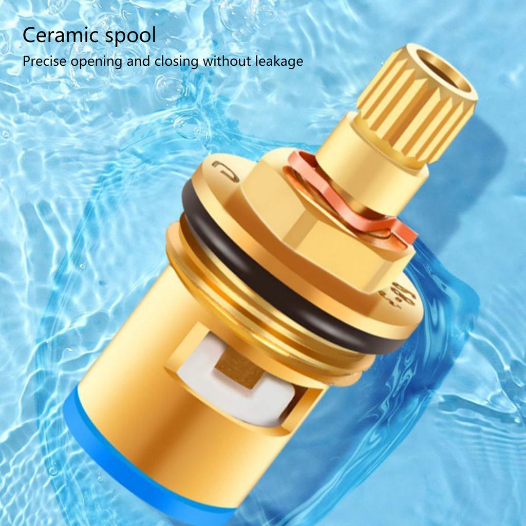 Tap Cartridge Replacement Gold Thickened Brass Mixer Valve Hot & Cold Faucet Valves Repair Tool for Universal Faucet Use