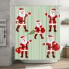 Tu Christmas Shower Curtain Festive Holiday Decor Reindeer Snowman Pattern Waterproof Bathroom Fabric Backdrop Xmas Home Decor