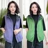 Reversible Autumn 2025 Women's Hooded Vest - Stylish Sleeveless Design, Versatile for Moms, Short Length.