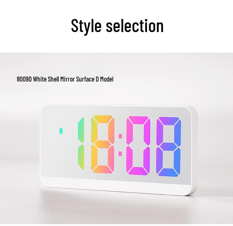 LED Large Display Bedside Alarm Clock - Simple, Stylish, Colorful Screen