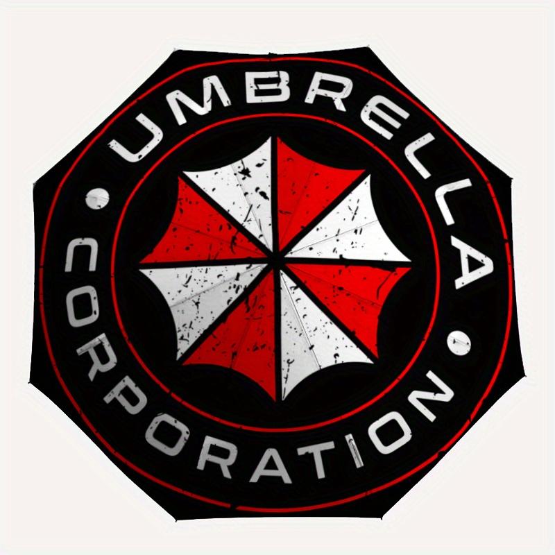 1 Stück Umbrella Corporation Logo Automatisches Öffnen Klappschirm - Tragbares 3-fach Design mit Eisenrahmen - Outdoor, für Fans, Reisende, Tägliches U