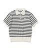 KNITTED (W) Boucle Stripe Collar Knit Ivory