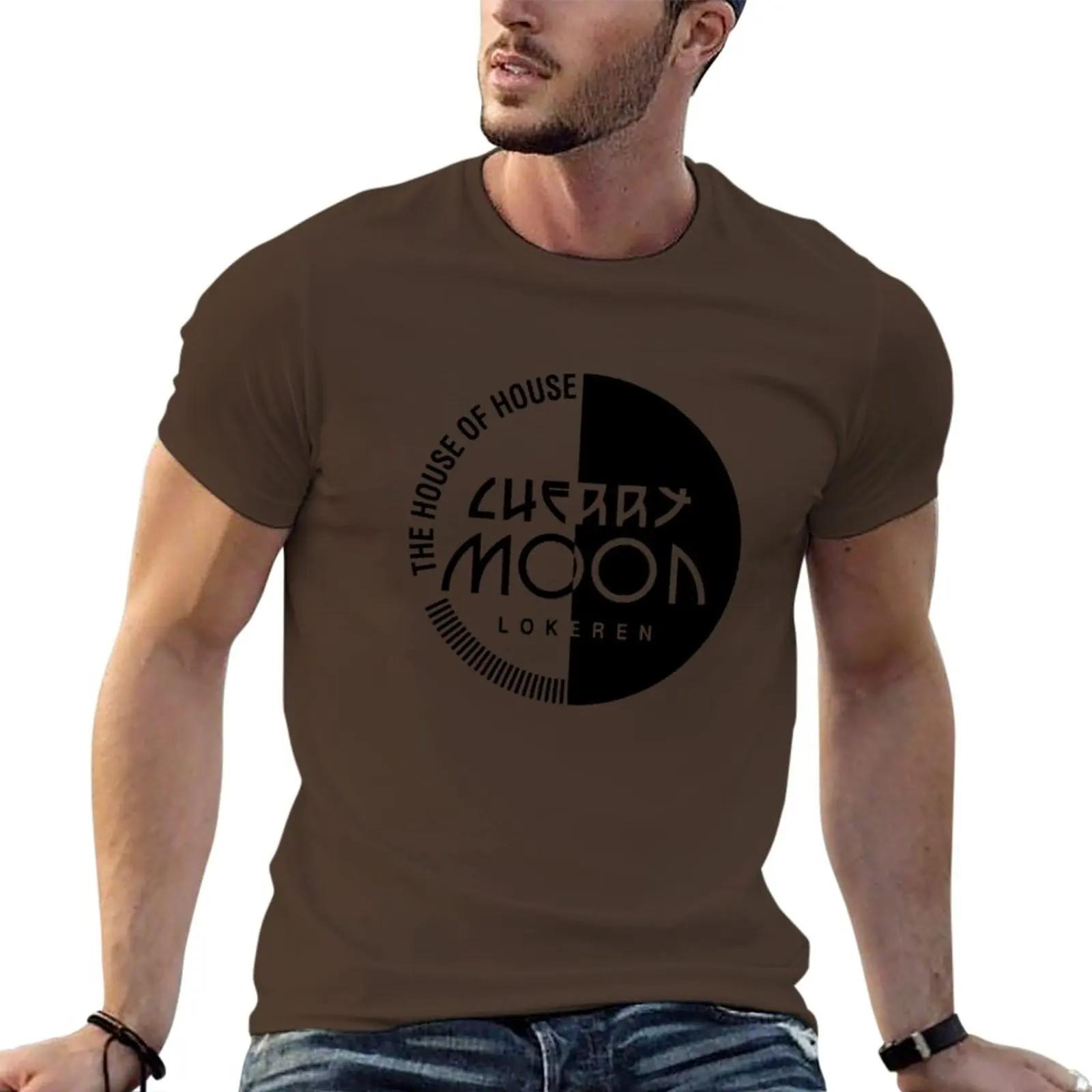 

Blanks Customs Customizeds Oversized T Shirt Men Cherry Moon Lokeren T-Shirt Men Clothing Sumemr Funny Style Cotton New fashion 2XL