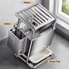 Stable Stainless Steel Knives Holder Anti-slip Chopstick Bucket Cutlery Organizer  for Home