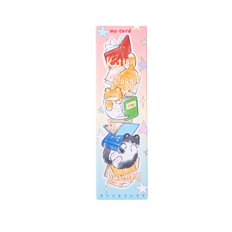 Momo Boxed Cute Hand-Drawn Kittens & Puppies Bookmarks for Journaling, Reading, Writing, and Marking.
