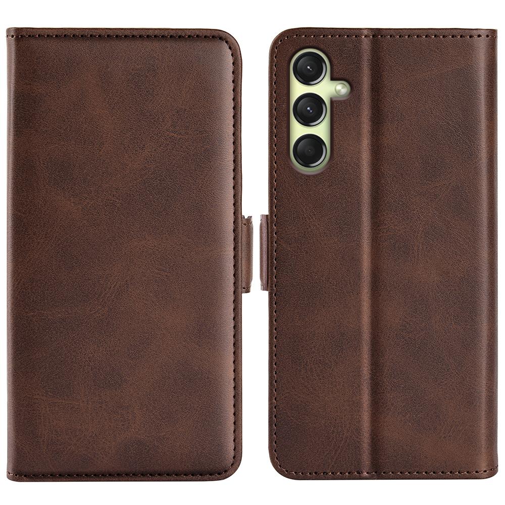 

Чехол-подставка для Samsung Galaxy A16 5G/A16 4G, кожаный кошелек с текстурой теленка, чехол для телефона Brown