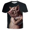 Cute Fun Animal Pig 3D Print Sport  Breathable Men T-shirt Outdoor Street Casual Daily