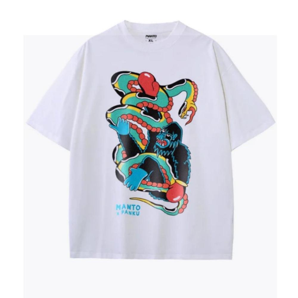 Neues High-End Herren Baumwoll Box-T-Shirt Bedruckt Locker und Hübsch Nische Sommer Kurzarm Top