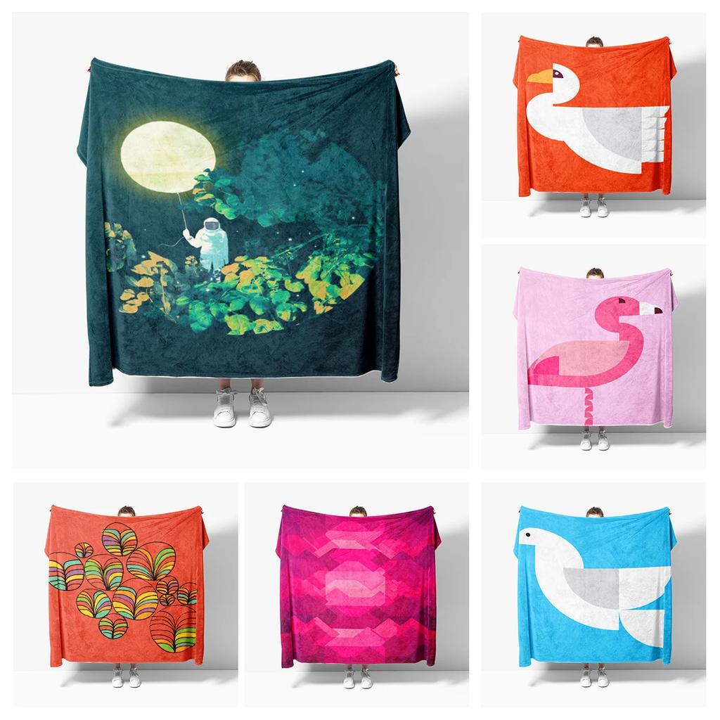 Home Decoration Plush Sofa Blanket Anime Animals Bedspread On the Bed Anime Fluffy Soft Blankets Thick Blanket for Winte