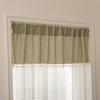 Cotton And Linen Fringed Kitchen Window Drapery French Striped Rod Pocket Curtain