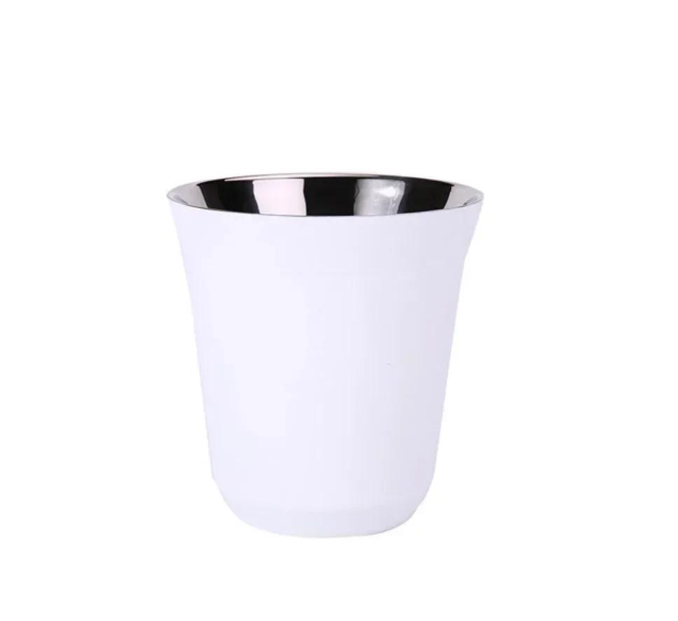 80/160ML Espresso Mugs Stainless Steel Coffee Milk Water Drink Breakfast Cups 304 Insulated Double Wall Dishwasher Safe Texture