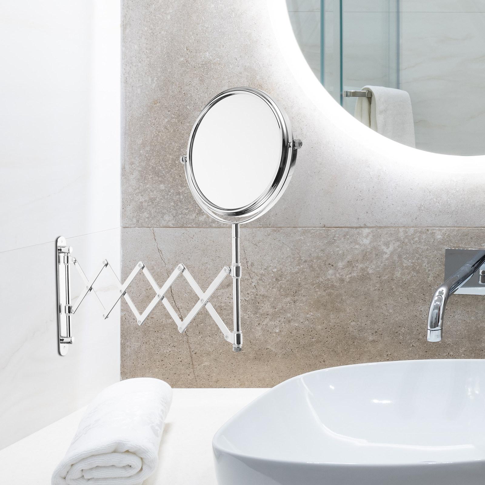 

Bathroom Mirror 3X Magnifying Retractable Round Swivel Extendable Wall Mount Makeup Mirror Suitable for Small Spaces China Mainland