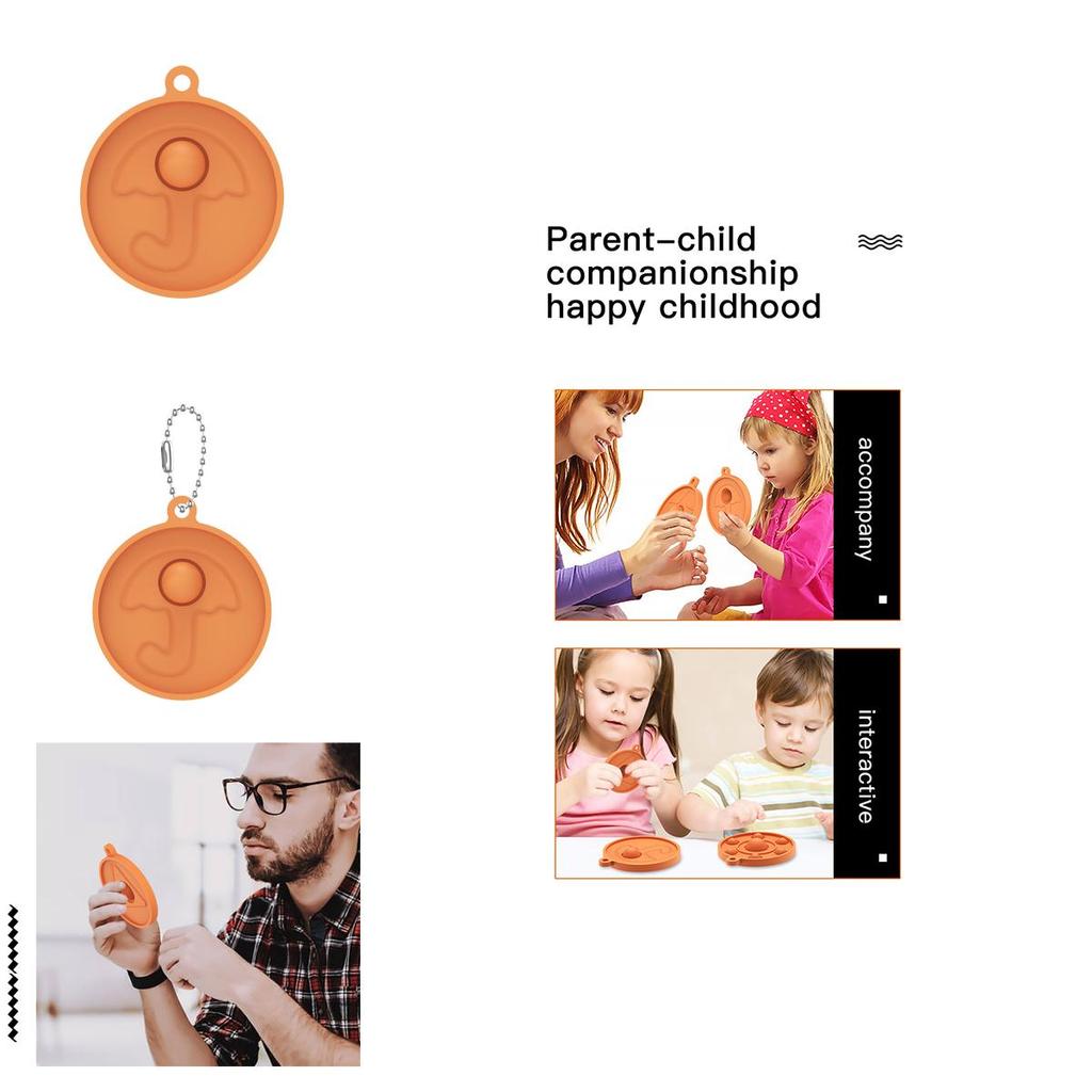 Squid Game Pop It Simple Dimple Push Bubble Keychain Pendant Fidget Toy For Stress Relief Fun