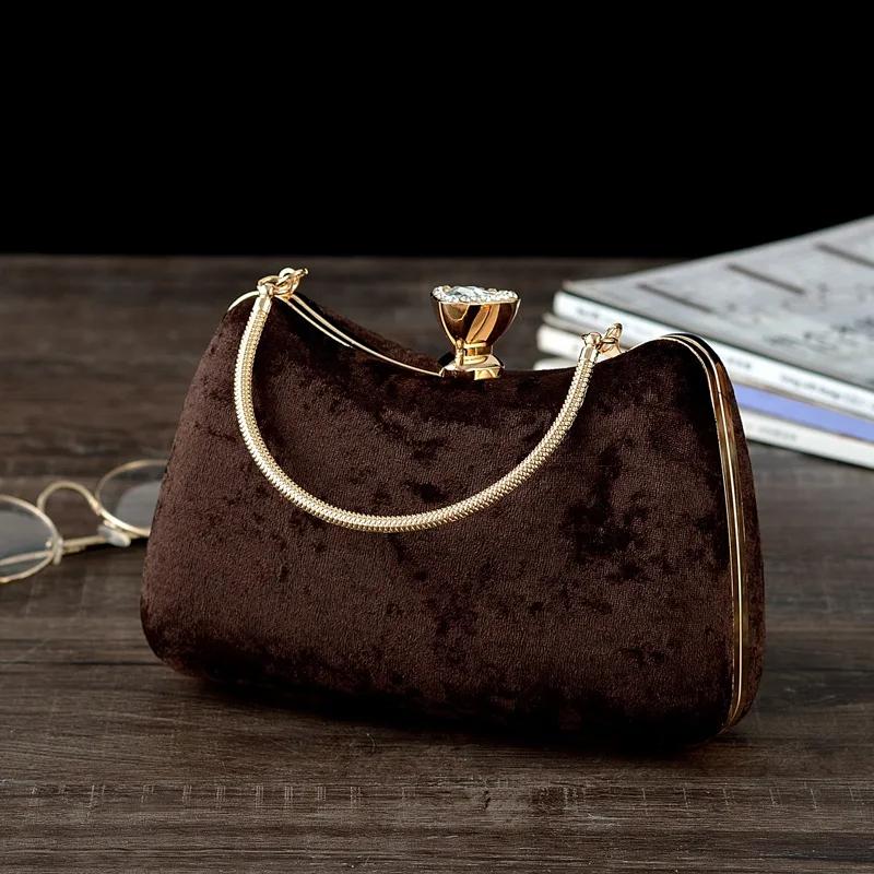 

Wholesale Factory Directly Sale Womans Wedding Party Clutch Bags Elegant Small Gift Velvet Night Handbags Navy Blue Hand Bag sac