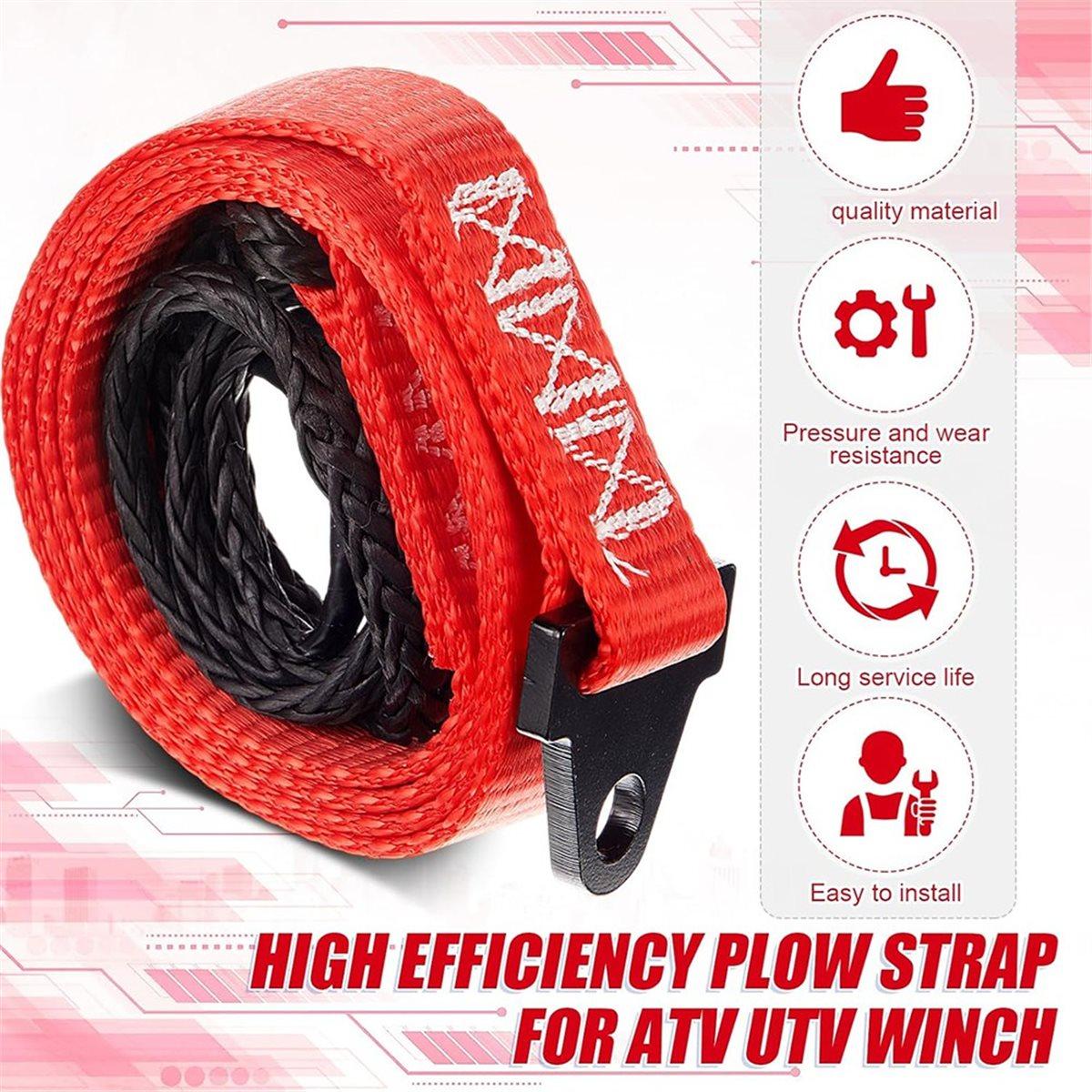 

2-Pack 64-Inch Heavy Duty Plow Strap for ATV UTV Snow Winch Lift Rope with Metal Hook for Enhanced Snow Removal China Mainland
