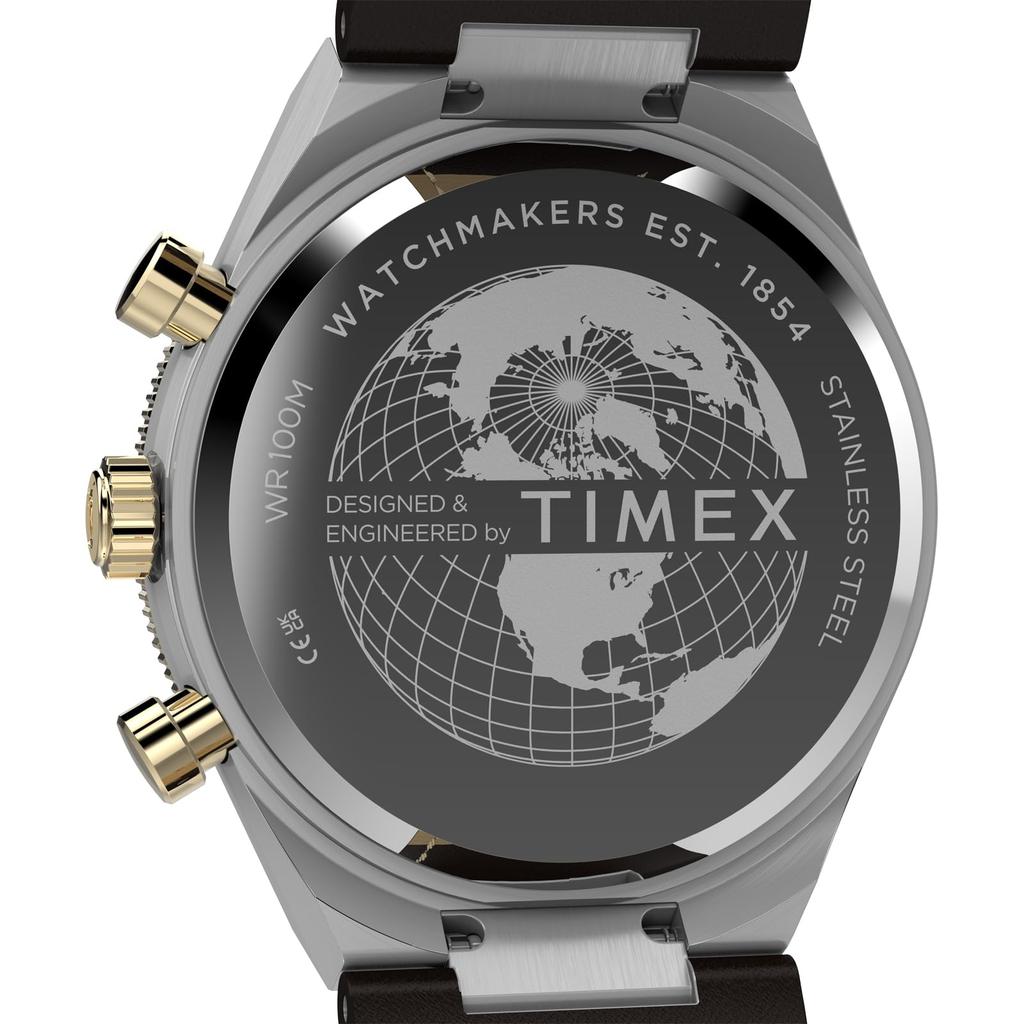 TIMEX Q x Continental Chrono Watch Quartz 100M Water Resistant Mineral Glass Black Dial TW2Y56000 Men's