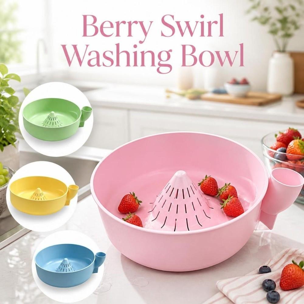 Rotating Berry Swirl Washing Bowl Quick Drain Dynamic Vortex Cleaning Bowl Strawberries