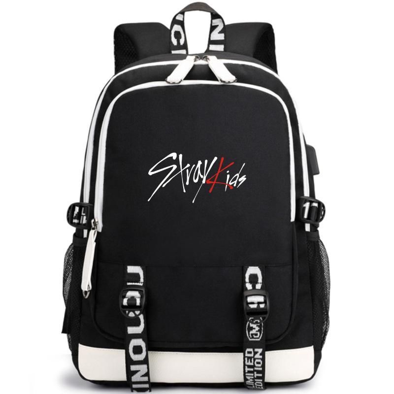 Straykids Backpack Middle School School Bag Women S Large Capacity Usb Charging Travel Bag Computer Bag 15inch
