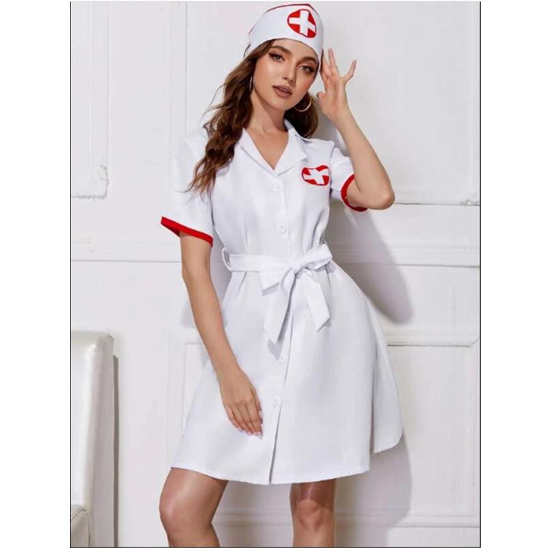 Costume Nurse Doctor Cosplay Dress Set Halloween Party Stage Gift Performance
